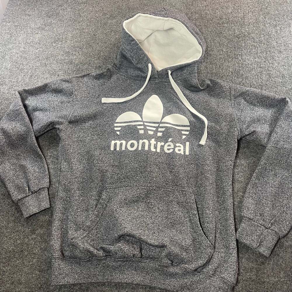 Adidas Montréal Trefoil Gray White Hoodie Sweatshirt XL